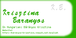 krisztina baranyos business card