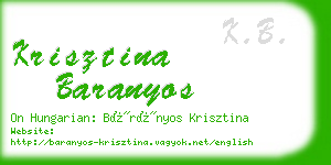 krisztina baranyos business card